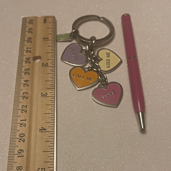 Coach Heart Charm Keychain and Pink Coach Pen Set - Picture 4 of 5